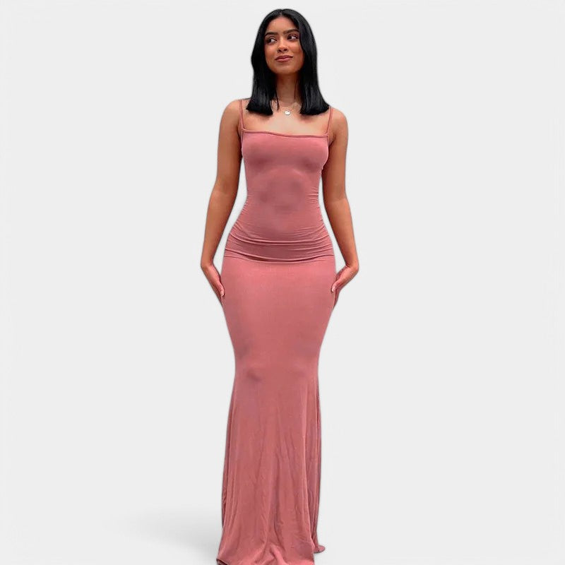 Gleame.-Jurken & Jumpsuits-Gleame Dress - Lange bodyconjurk met spaghettibandjes