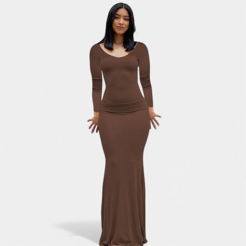 Gleame.-Jurken & Jumpsuits-Gleame Dress - Lange bodyconjurk met spaghettibandjes