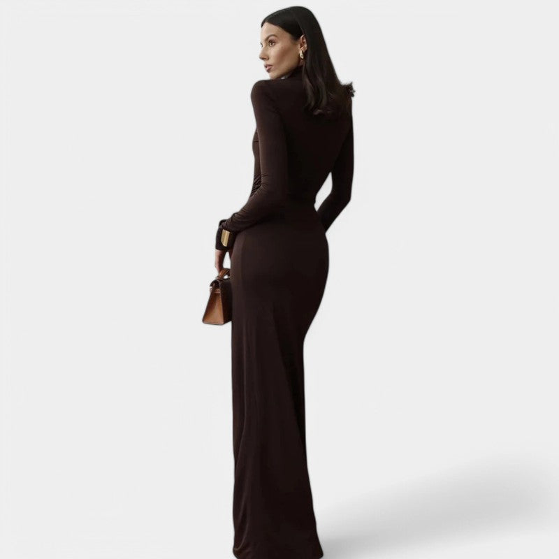 Gleame.-Jurken & Jumpsuits-Gleame Dress - Modieuze lange jurk met mouwen