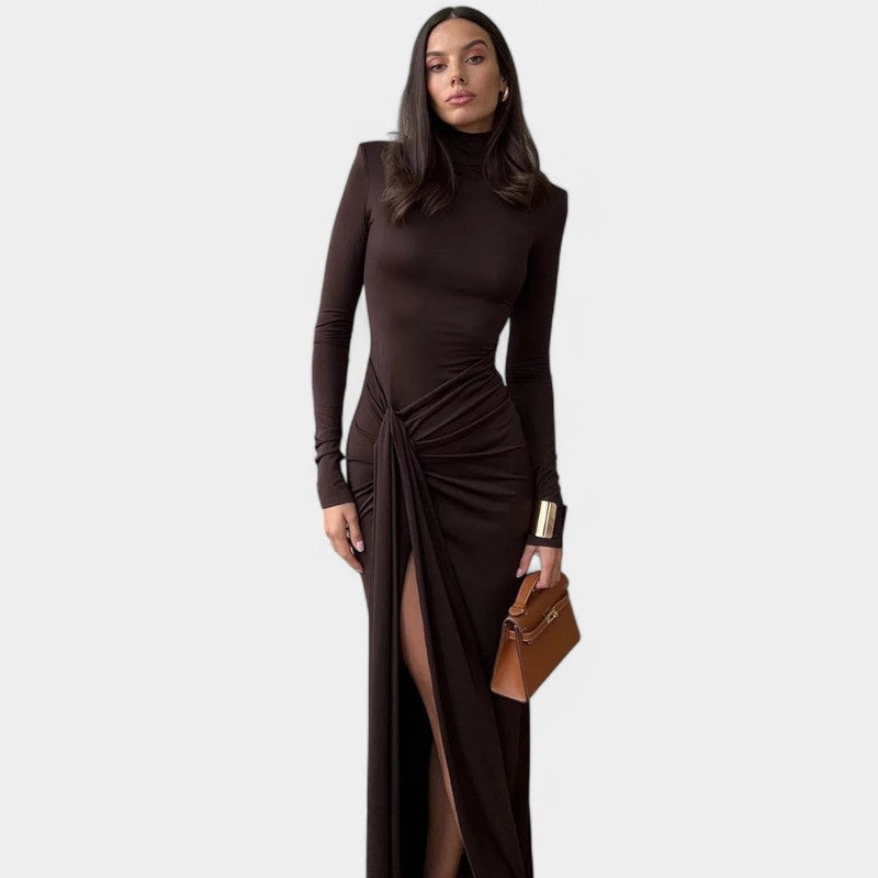 Gleame.-Jurken & Jumpsuits-Gleame Dress - Modieuze lange jurk met mouwen