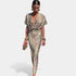 Gleame.-Jurken & Jumpsuits-Gleame Dress - Nieuwe fashion sexy jurk met korte mouwen, V-hals en slanke pasvorm voor vrouwen