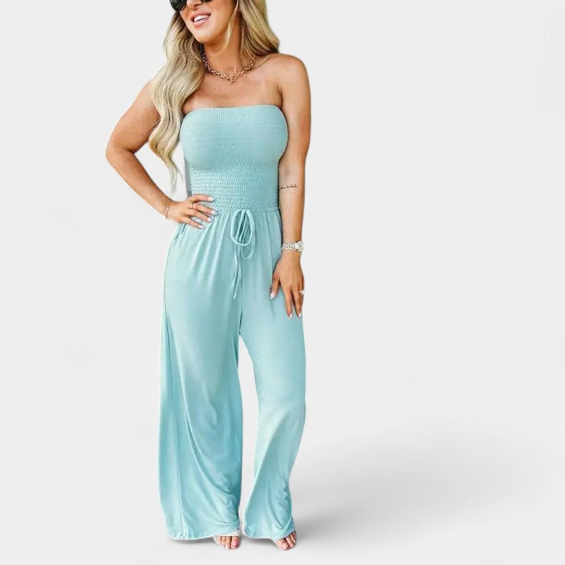 Gleame.-Jurken & Jumpsuits-Gleame Jumpsuit - Strapless casual lange jumpsuit voor dames