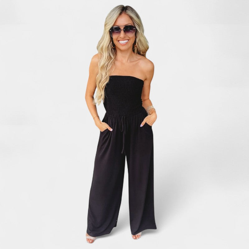 Gleame.-Jurken & Jumpsuits-Gleame Jumpsuit - Strapless casual lange jumpsuit voor dames