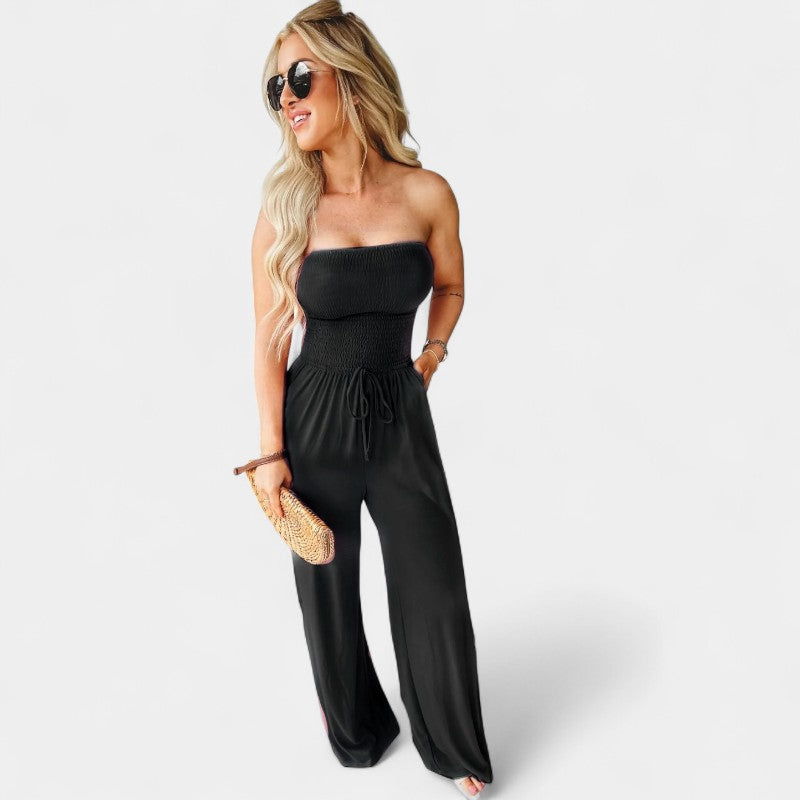 Gleame.-Jurken & Jumpsuits-Gleame Jumpsuit - Strapless casual lange jumpsuit voor dames