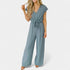 Gleame.-Jurken & Jumpsuits-Gleame Jumpsuit - V-hals korte mouw casual jumpsuit