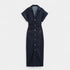 Gleame.-Jurken & Jumpsuits-Gleame Jurk - Casual denim jurk met korte mouwen