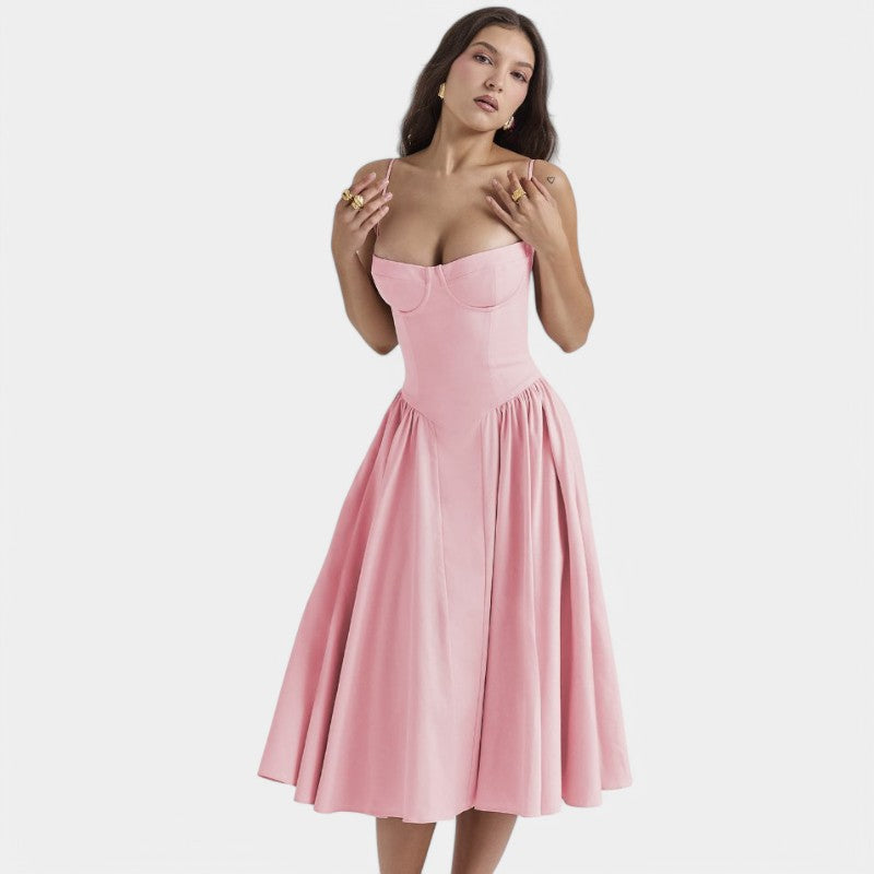 Gleame.-Jurken & Jumpsuits-Gleame Jurk - Chic bustier jurk voor vrouwen met corset pasvorm