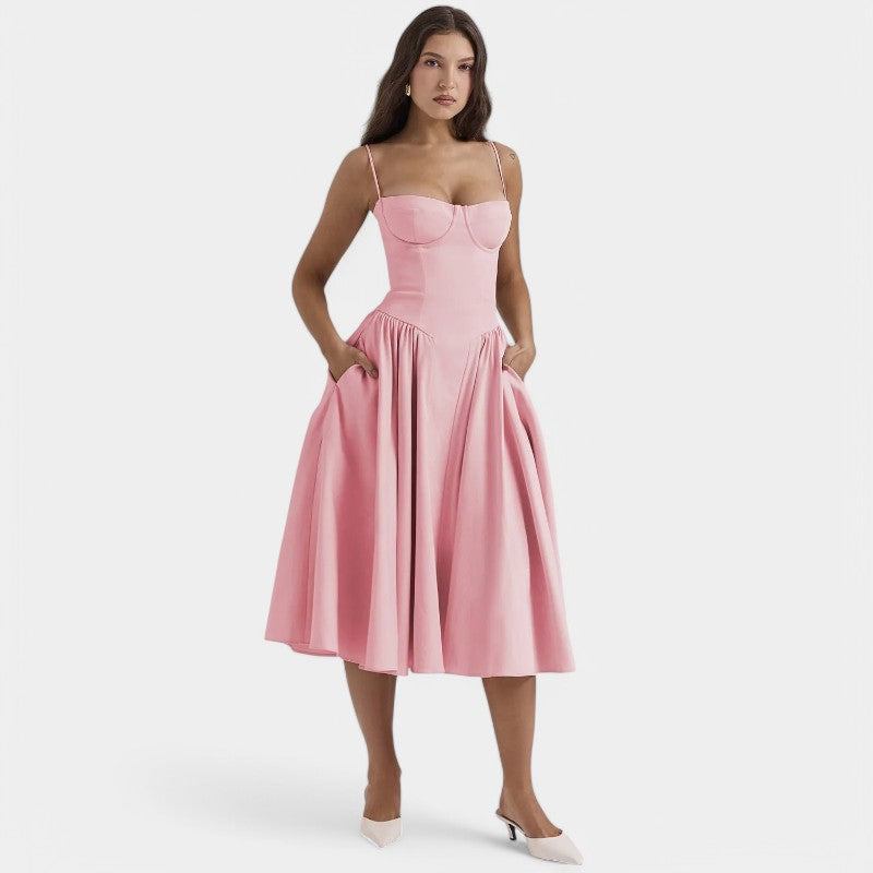 Gleame.-Jurken & Jumpsuits-Gleame Jurk - Chic bustier jurk voor vrouwen met corset pasvorm