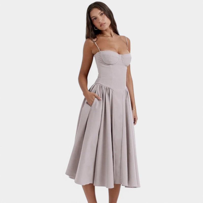 Gleame.-Jurken & Jumpsuits-Gleame Jurk - Chic bustier jurk voor vrouwen met corset pasvorm