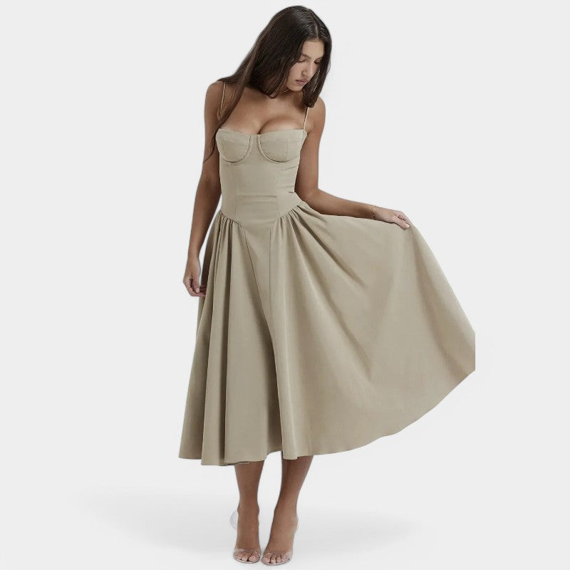 Gleame.-Jurken & Jumpsuits-Gleame Jurk - Chic bustier jurk voor vrouwen met corset pasvorm