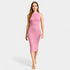 Gleame.-Jurken & Jumpsuits-Gleame Jurk - Effen mouwloze jurk met ronde hals voor feesten
