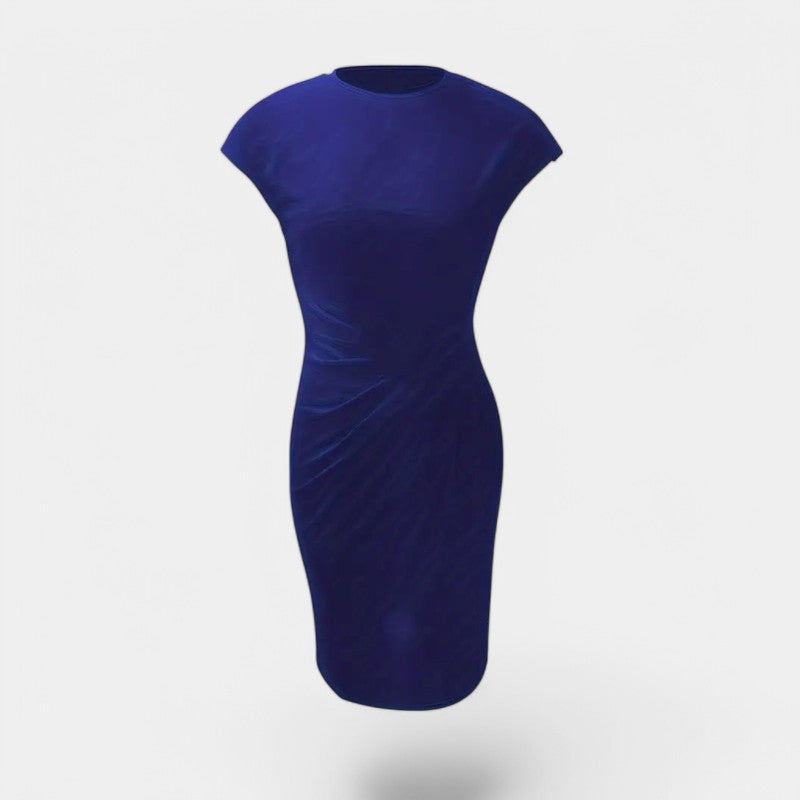 Gleame.-Jurken & Jumpsuits-Gleame Jurk - Elegante jurk met korte mouwen en geplooide taille