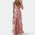 Gleame.-Jurken & Jumpsuits-Gleame Jurk - Elegante maxi-jurk met bloemenprint en hoge split