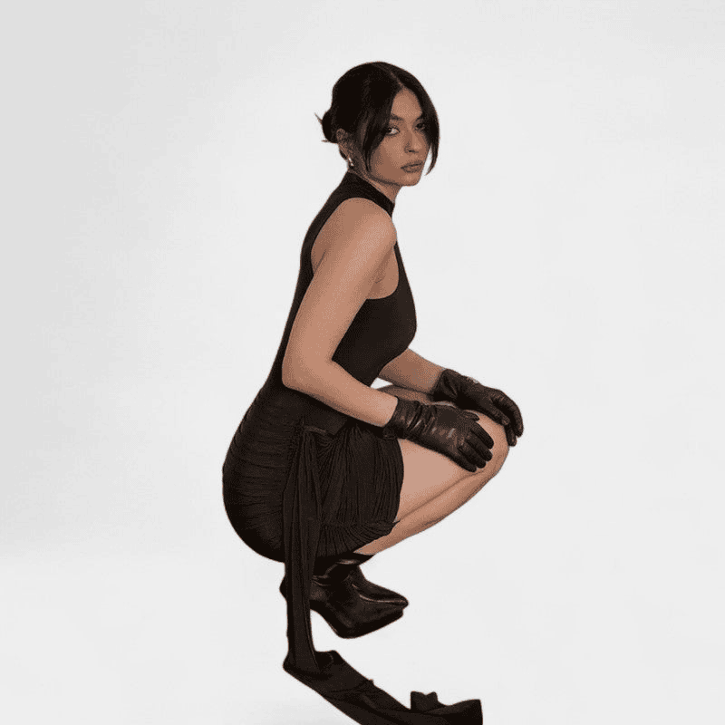 Gleame Jurk - Strakke turtleneck mini dress zonder mouwen