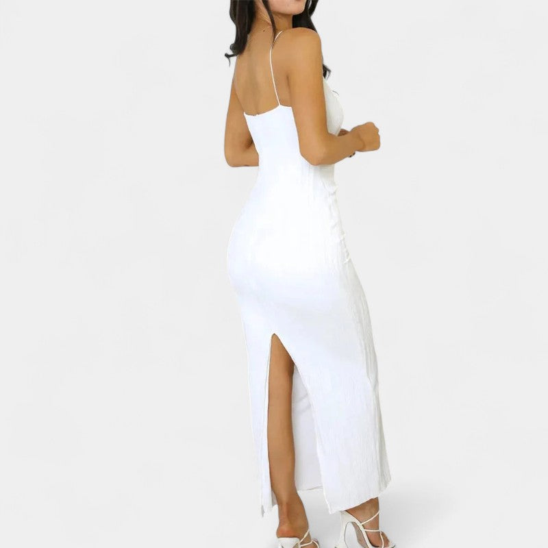 Gleame.-Jurken & Jumpsuits-Gleame Jurk - Vrouwelijke mouwloze slanke lange jurk