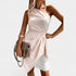 Gleame.-Jurken & Jumpsuits-Gleame Jurk - Vrouwelijke mouwloze jurk met tailleband