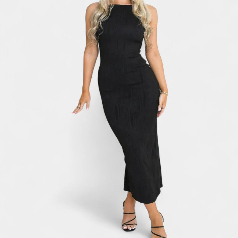 Gleame.-Jurken & Jumpsuits-Gleame Jurk - Vrouwelijke mouwloze slanke lange jurk