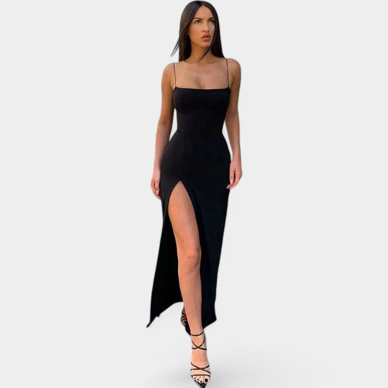 Gleame.-Jurken & Jumpsuits-Gleame Maxi Bodycon Jurk - Sexy zomerjurk met spaghetti banden