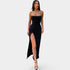 Gleame.-Jurken & Jumpsuits-Gleame Maxi Bodycon Jurk - Sexy zomerjurk met spaghetti banden