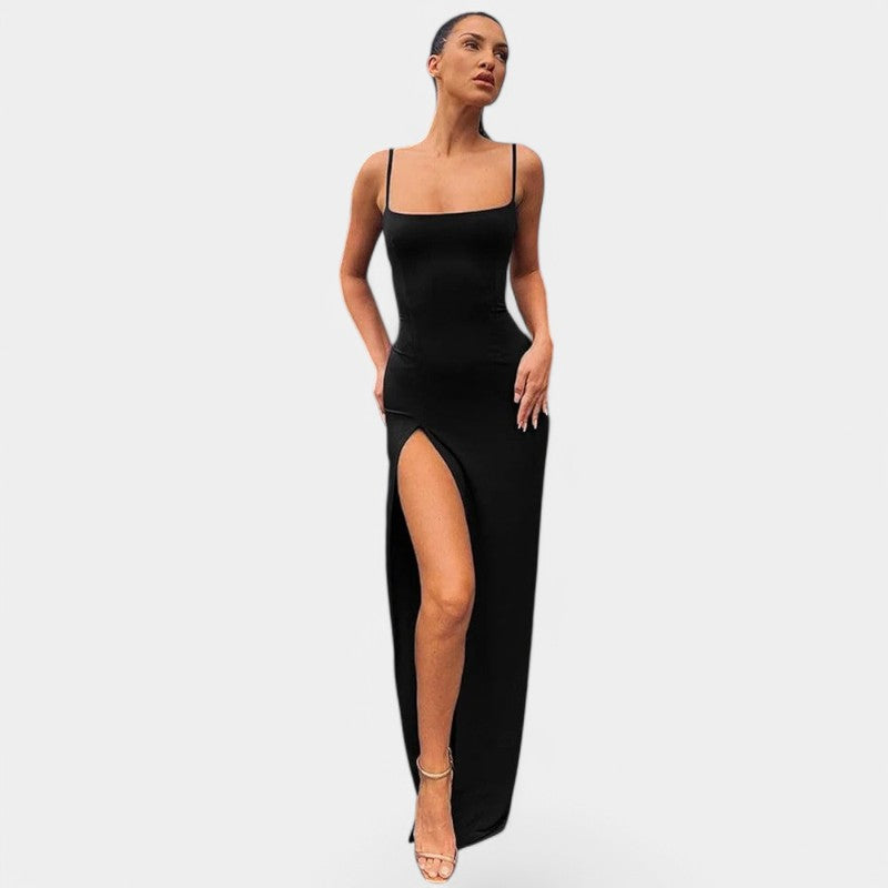 Gleame.-Jurken & Jumpsuits-Gleame Maxi Bodycon Jurk - Sexy zomerjurk met spaghetti banden