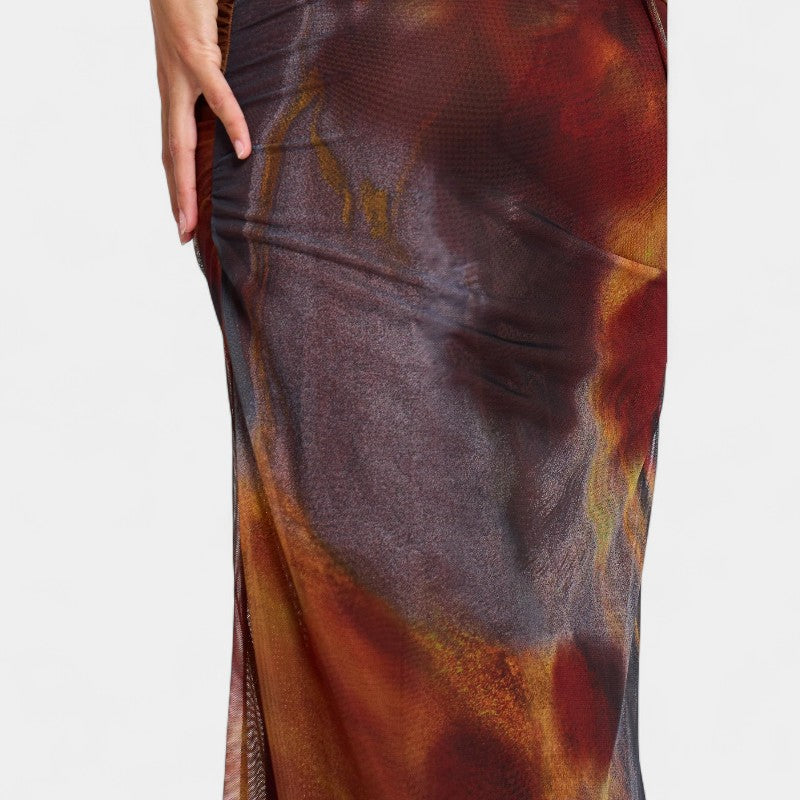 Gleame.-Jurken & Jumpsuits-Gleame Maxi-jurk - Dames maxi-jurk met spaghettibandjes en off-waist taille