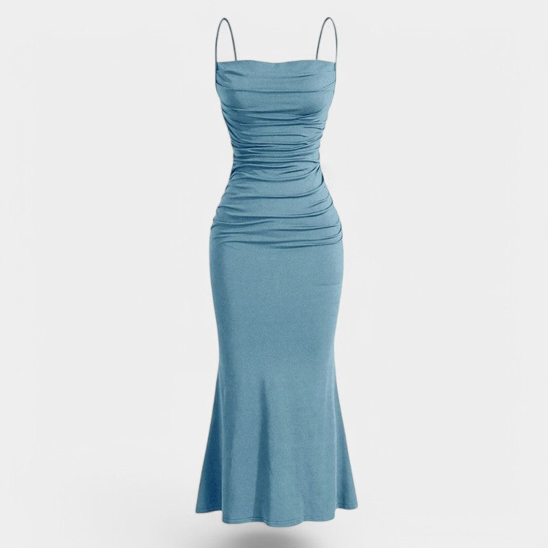 Gleame.-Jurken & Jumpsuits-Gleame Maxi jurk - Fitting slim spaghetti band met mermaid zoom