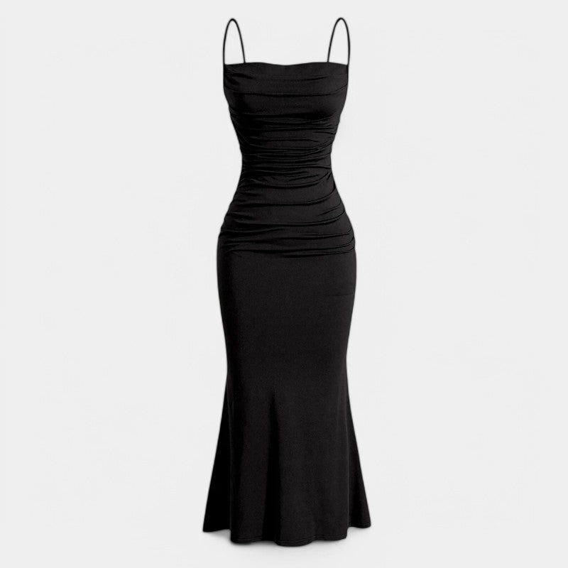 Gleame.-Jurken & Jumpsuits-Gleame Maxi jurk - Fitting slim spaghetti band met mermaid zoom