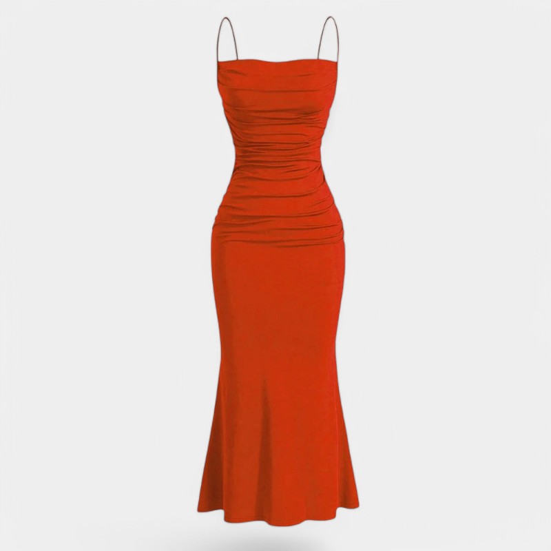 Gleame.-Jurken & Jumpsuits-Gleame Maxi jurk - Fitting slim spaghetti band met mermaid zoom