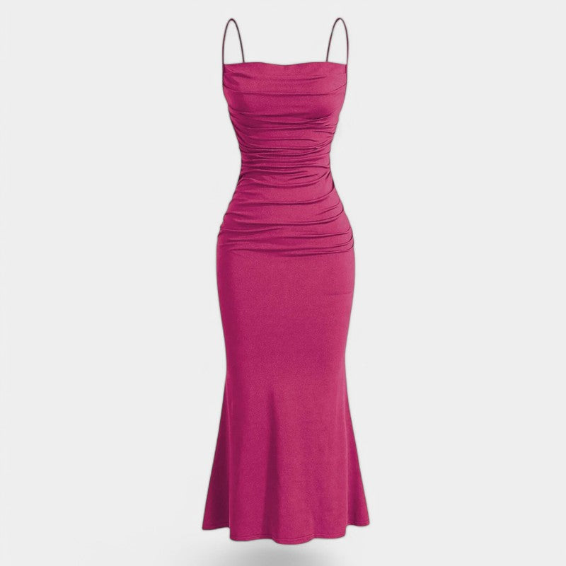 Gleame.-Jurken & Jumpsuits-Gleame Maxi jurk - Fitting slim spaghetti band met mermaid zoom