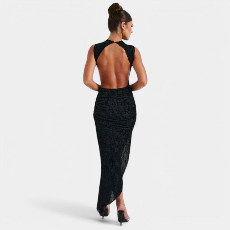 Gleame.-Jurken & Jumpsuits-Gleame Midi jurk - Sexy mouwloze backless bodycon jurk