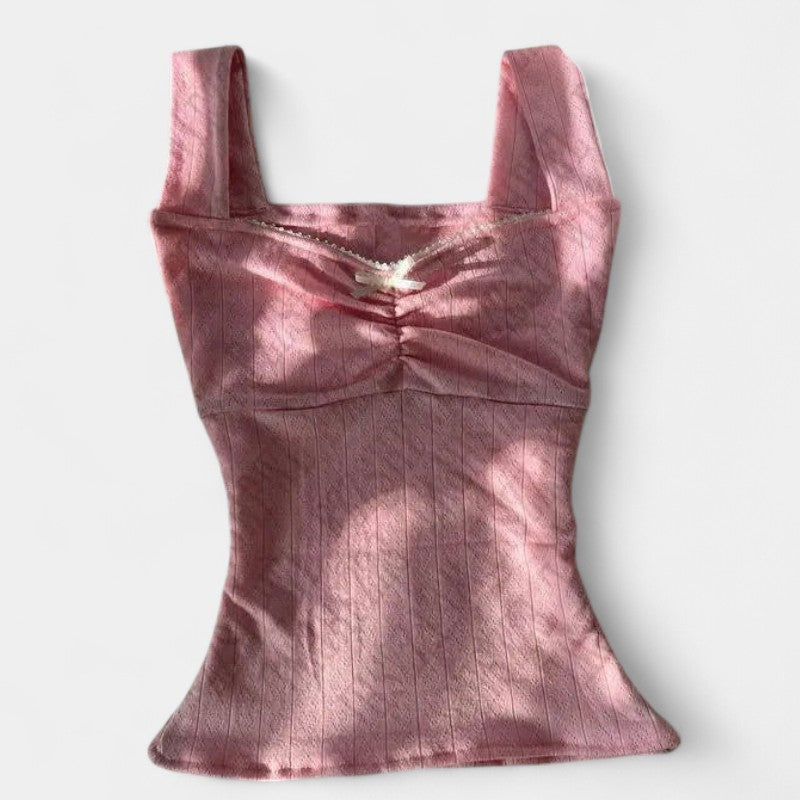 Gleame.-Jurken & Jumpsuits-Gleame Top - Dames korte mouw casual slim kleding