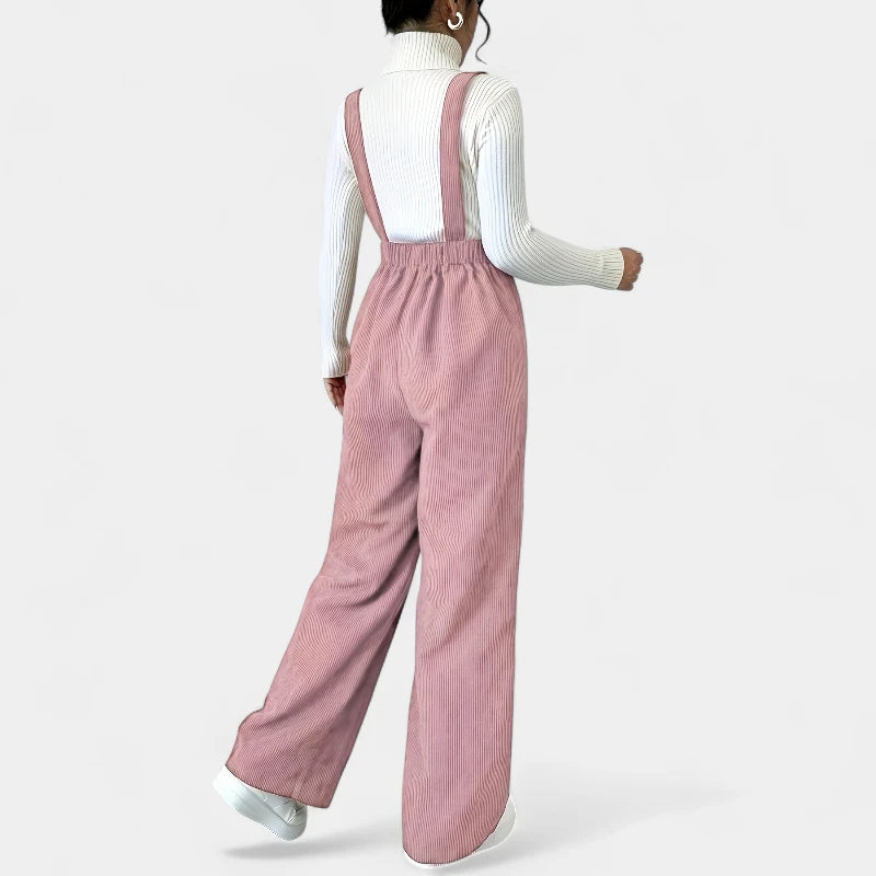 Gleame.-Jurken & Jumpsuits-Gleame jumpsuit - casual met brede banden en wijde pijpen