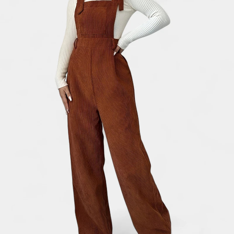 Gleame.-Jurken & Jumpsuits-Gleame jumpsuit - casual met brede banden en wijde pijpen