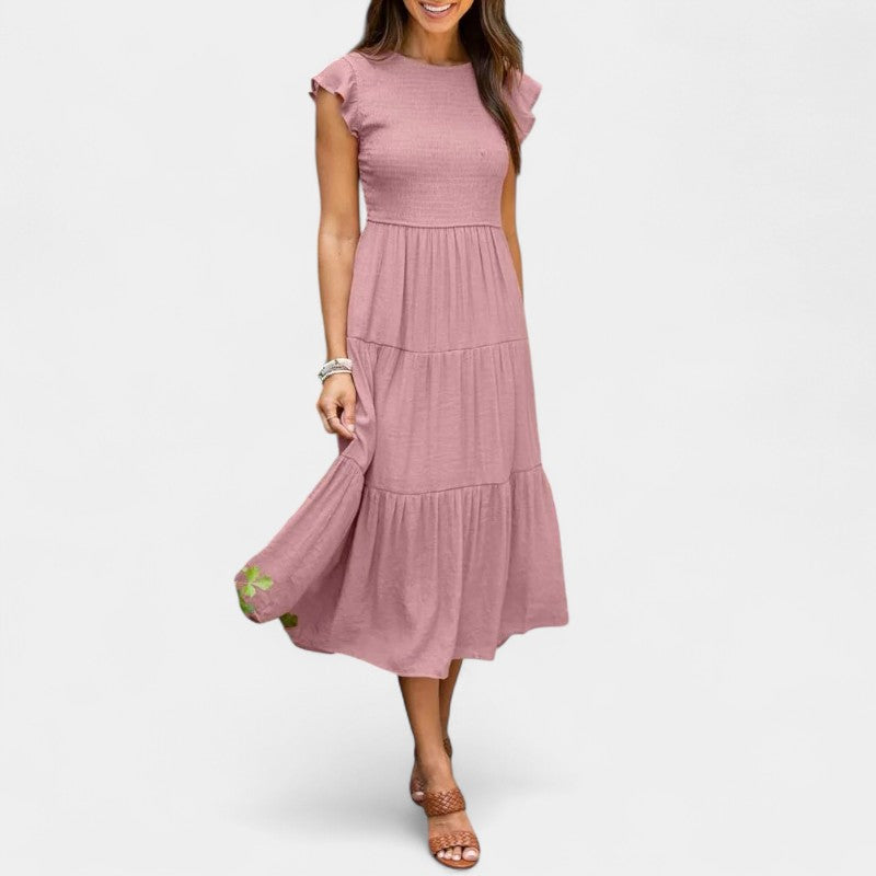 Gleame.-Jurken & Jumpsuits-Gleame jurk - Casual jurk met korte mouwen voor dames