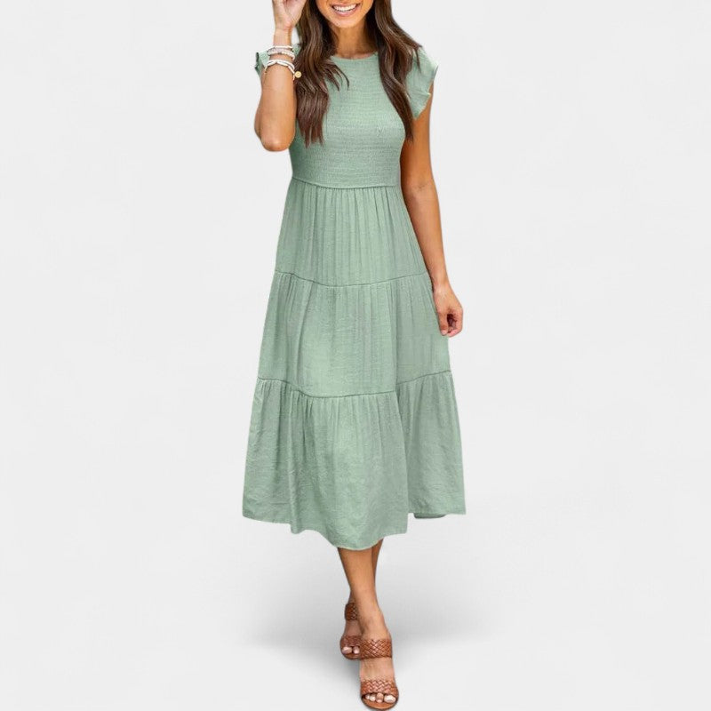 Gleame.-Jurken & Jumpsuits-Gleame jurk - Casual jurk met korte mouwen voor dames