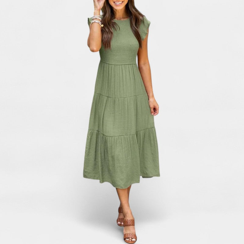 Gleame.-Jurken & Jumpsuits-Gleame jurk - Casual jurk met korte mouwen voor dames