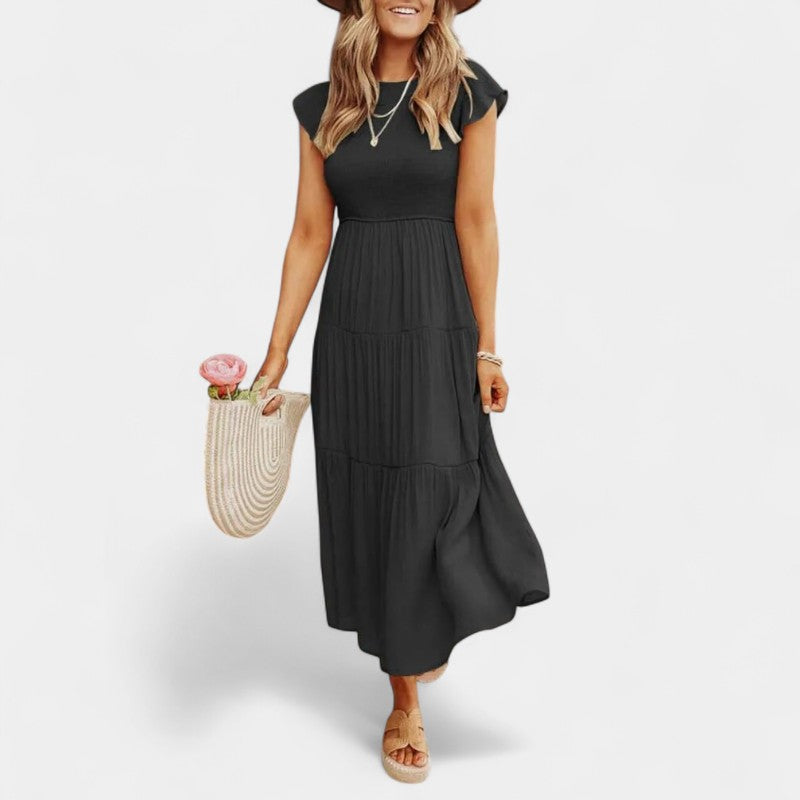 Gleame.-Jurken & Jumpsuits-Gleame jurk - Casual jurk met korte mouwen voor dames