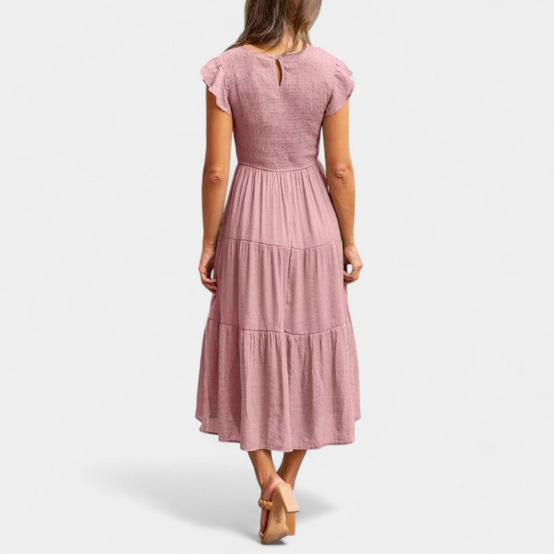 Gleame.-Jurken & Jumpsuits-Gleame jurk - Casual jurk met korte mouwen voor dames