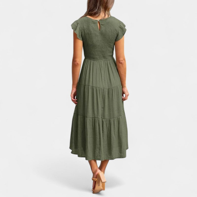 Gleame.-Jurken & Jumpsuits-Gleame jurk - Casual jurk met korte mouwen voor dames