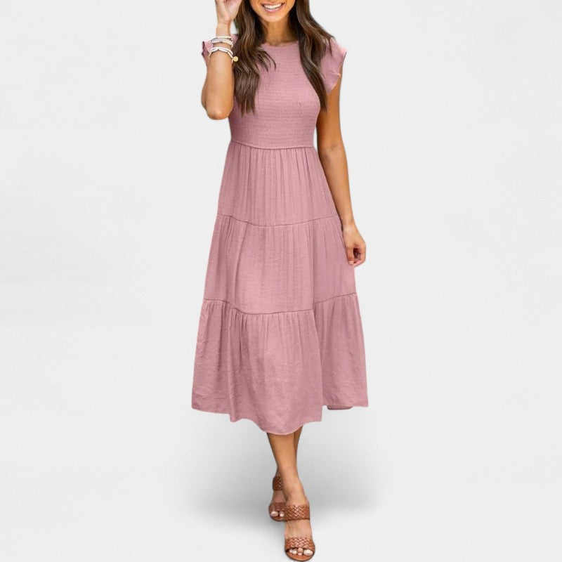 Gleame.-Jurken & Jumpsuits-Gleame jurk - Casual jurk met korte mouwen voor dames