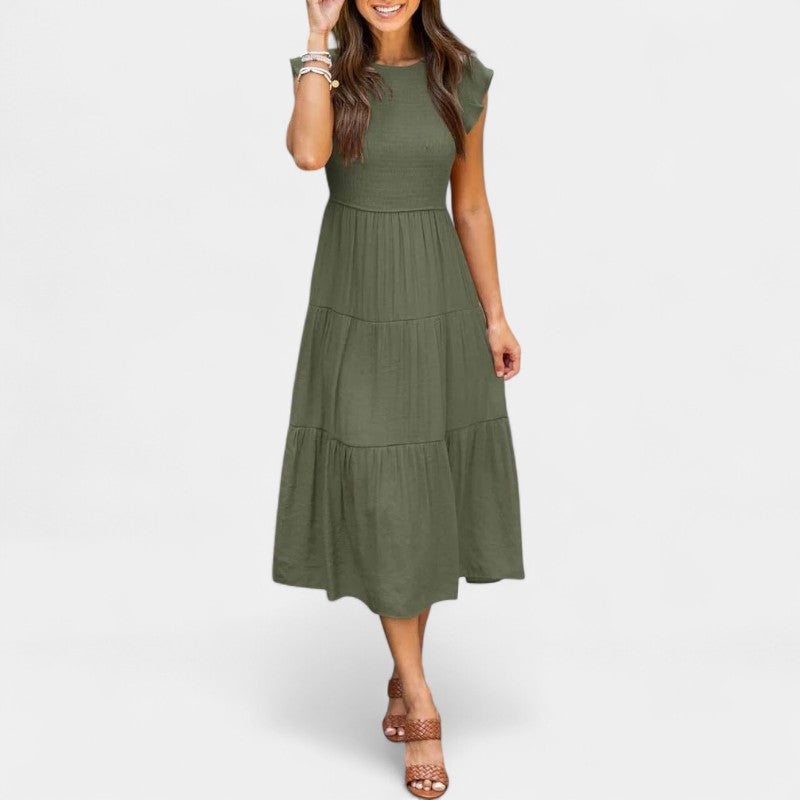 Gleame.-Jurken & Jumpsuits-Gleame jurk - Casual jurk met korte mouwen voor dames