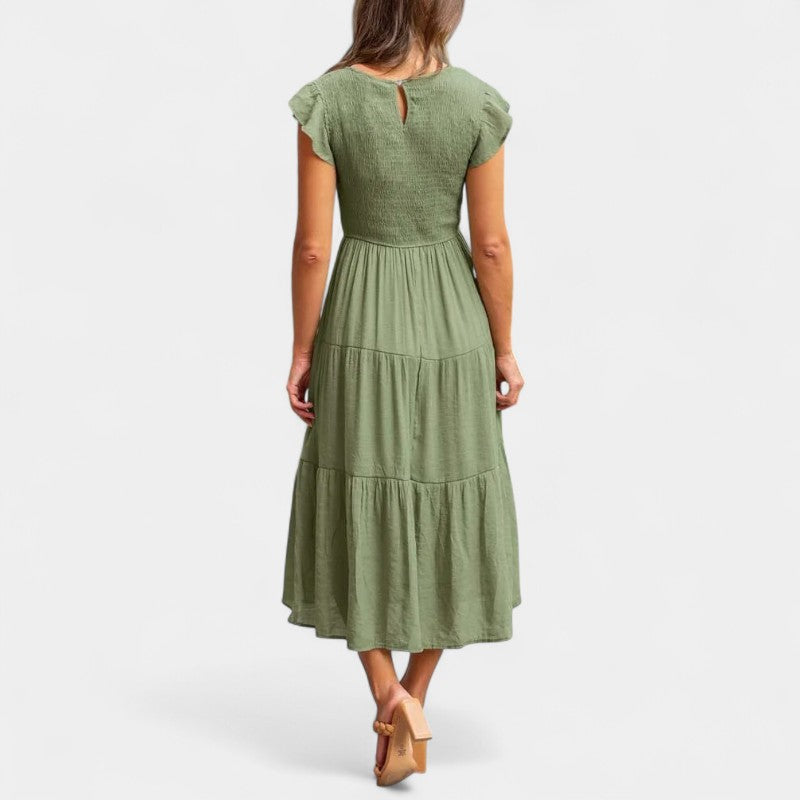 Gleame.-Jurken & Jumpsuits-Gleame jurk - Casual jurk met korte mouwen voor dames