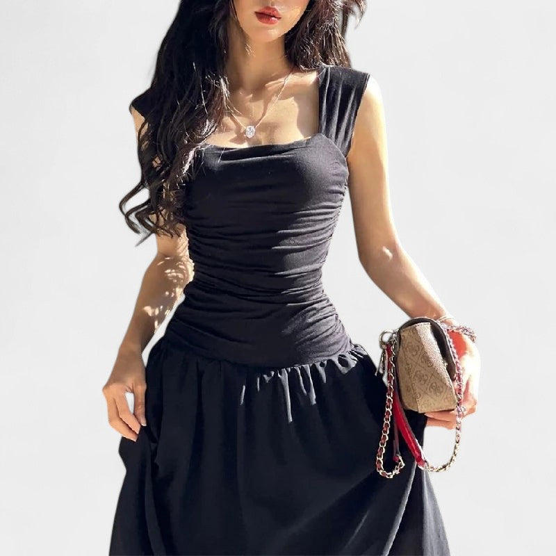 Gleame.-Jurken & Jumpsuits-Gleame jurk - Vrouwelijke hoge taille casual lange jurk