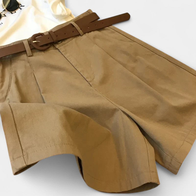 Gleame.-Korte broeken-Gleame Korte Broek - Casual short met hoge taille voor dames