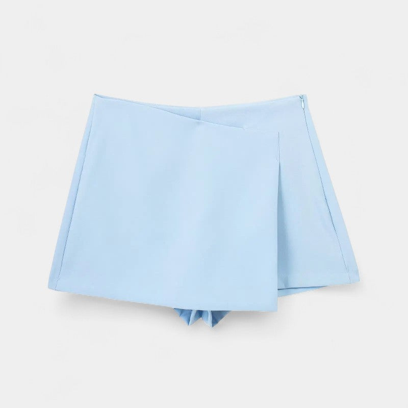 Gleame.-Korte broeken-Gleame Shorts - Vrouwen asymmetrische zijritssluiting rok shorts vintage hoge taille