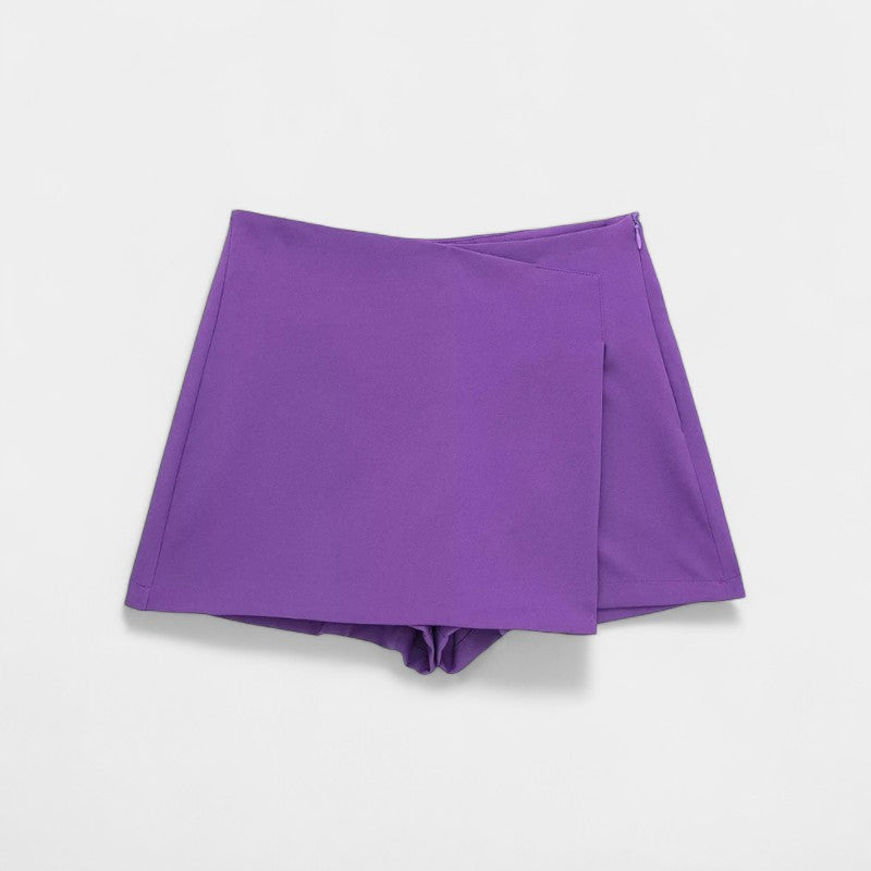 Gleame.-Korte broeken-Gleame Shorts - Vrouwen asymmetrische zijritssluiting rok shorts vintage hoge taille