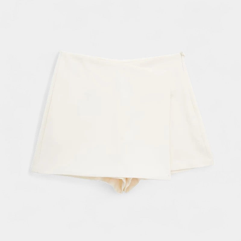 Gleame.-Korte broeken-Gleame Shorts - Vrouwen asymmetrische zijritssluiting rok shorts vintage hoge taille