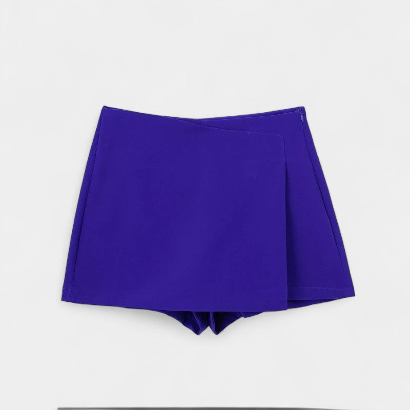 Gleame.-Korte broeken-Gleame Shorts - Vrouwen asymmetrische zijritssluiting rok shorts vintage hoge taille