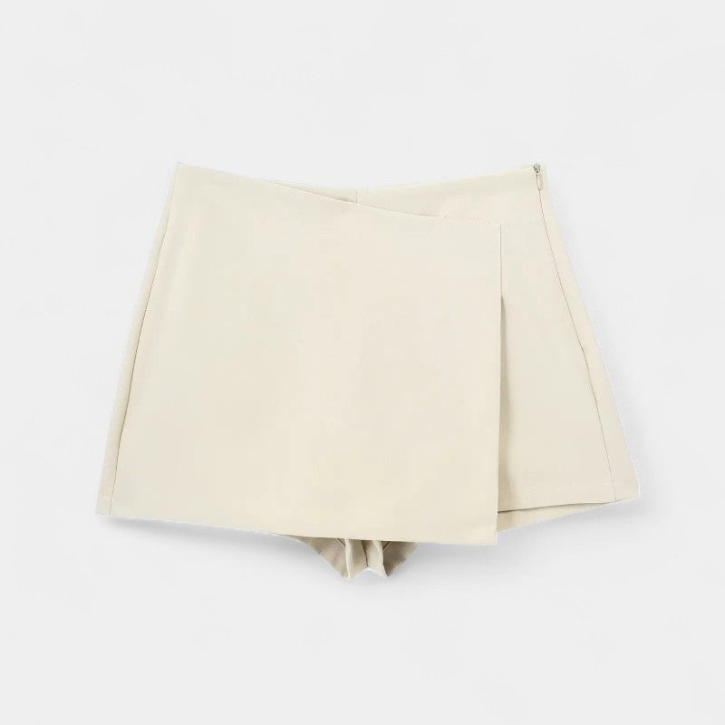 Gleame.-Korte broeken-Gleame Shorts - Vrouwen asymmetrische zijritssluiting rok shorts vintage hoge taille