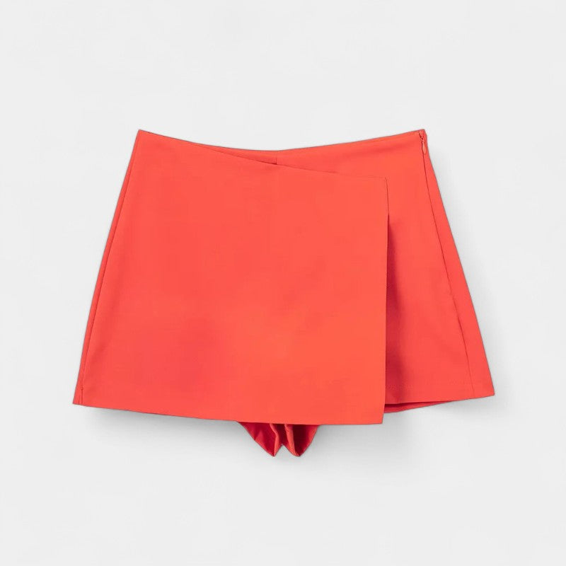Gleame.-Korte broeken-Gleame Shorts - Vrouwen asymmetrische zijritssluiting rok shorts vintage hoge taille